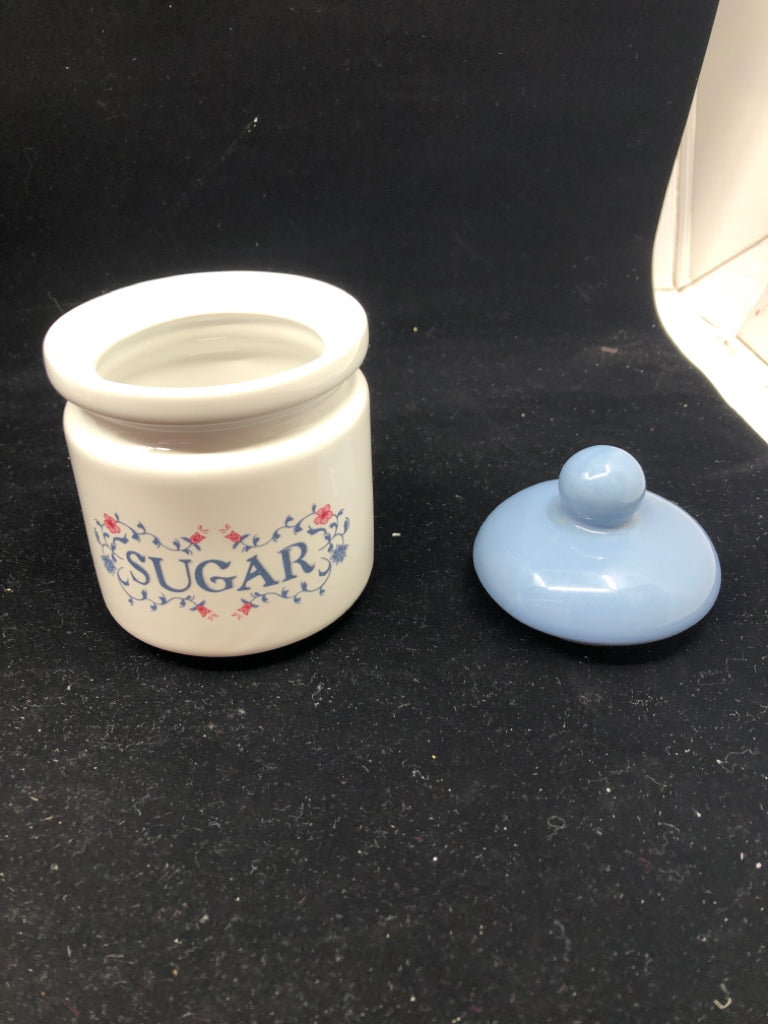 VTG BLUE AND PINK SUGAR AND CREAMER.