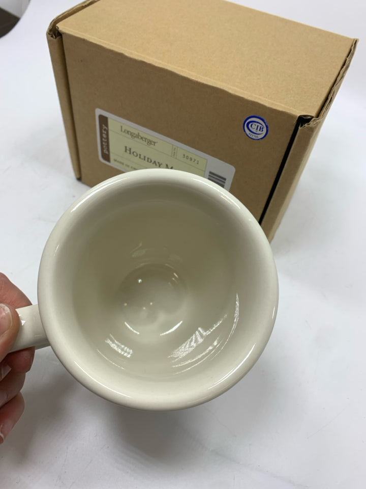 NIB LONGABERGER SNOWMAN HOLIDAY MUG.