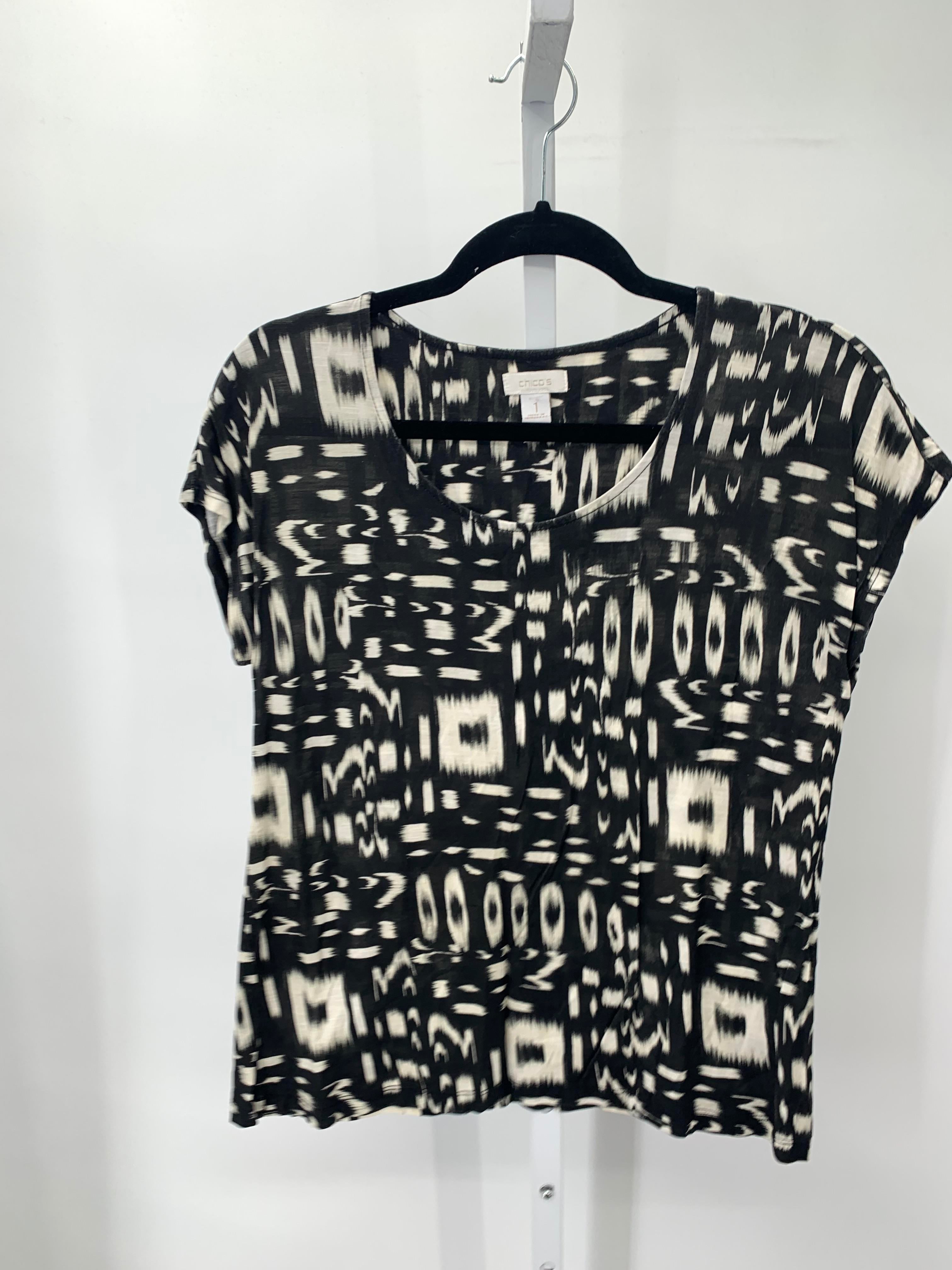 Chico's Size Small Misses Short Sleeve Shirt