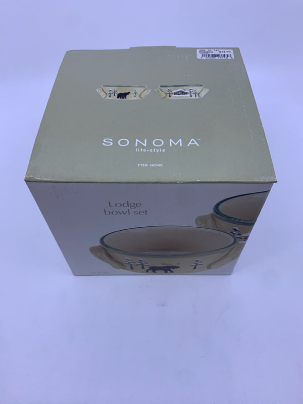 2 NIB SONOMA LODGE BOWL SET.