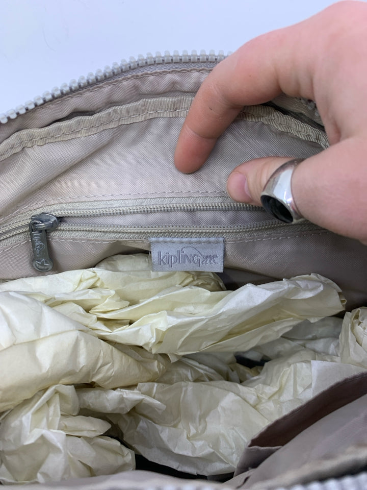 Kipling Gracy Platinum Metallic Shoulder Bag- New With Tags