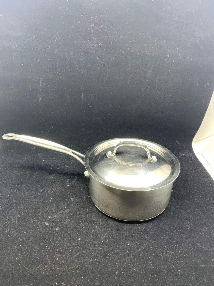 CUISINART STAINLESS STEAL SAUCEPAN W/ COVER.