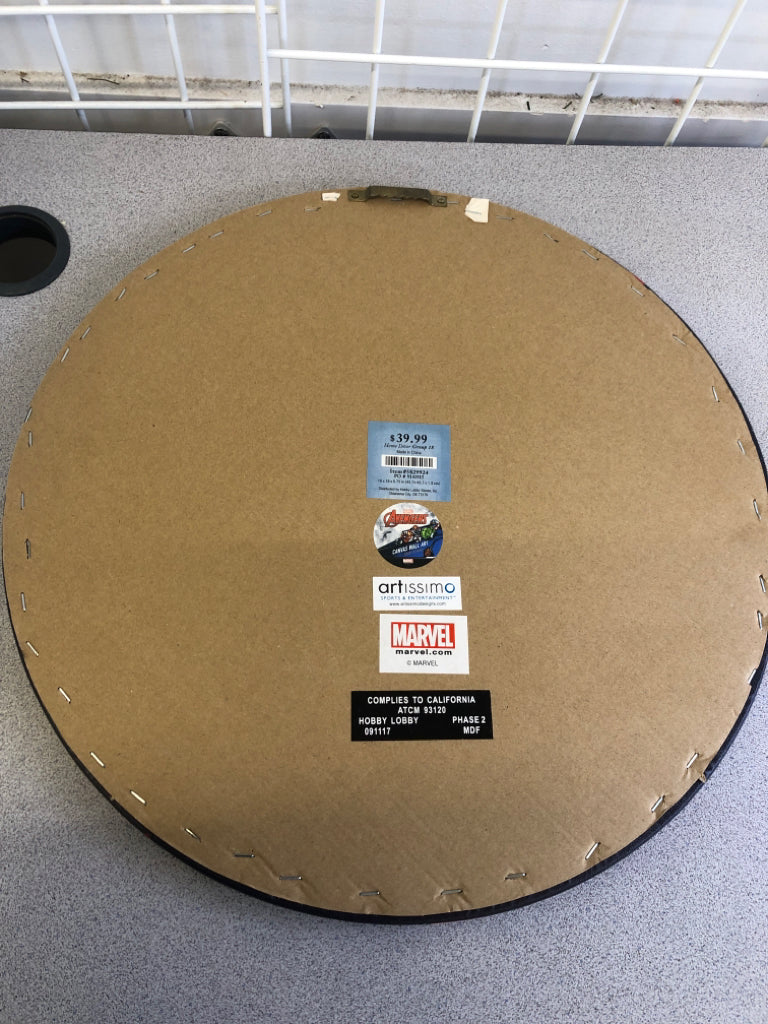 ROUND IRON MAN SHIELD CANVAS WALL ART.