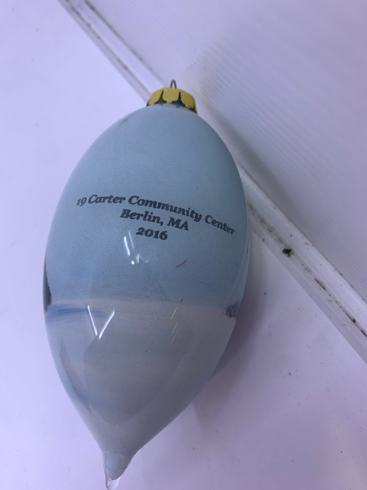BERLIN MASS COMMUNITY CENTER ORNAMENT IN BOX.