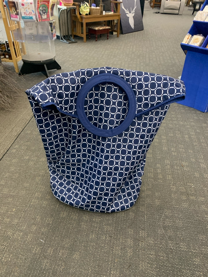 BLUE POTTERY BARN HAMPER.