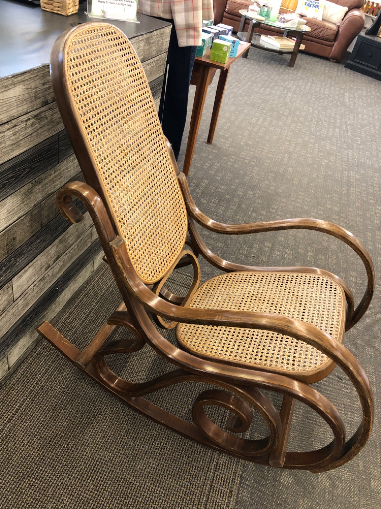 VTG CANE ROCKING CHAIR.