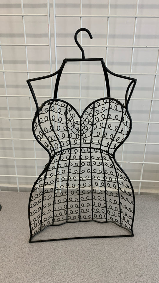 HANGING METAL MANNEQUIN DRESS FORM.