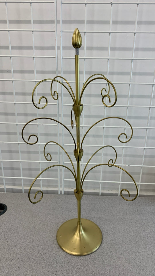 CRATE AND BARREL GOLD ORNAMENT TREE.