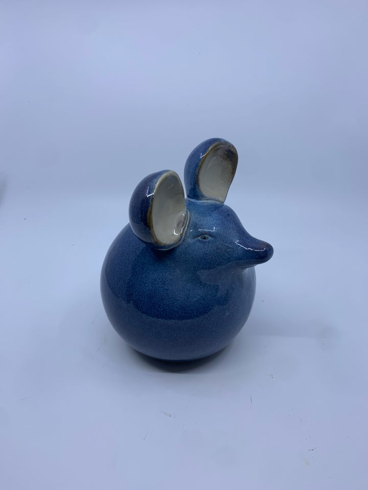 CERAMIC BLUE MOUSE.