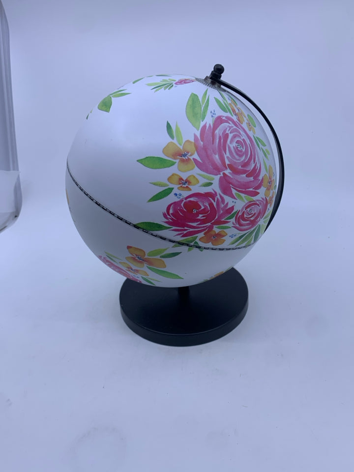 GLOBE W/ PINK FLOWERS.