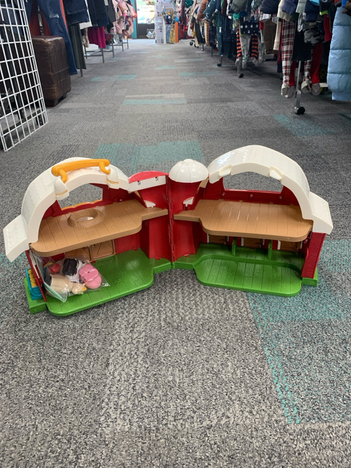 Battat Big Red Barn Animal Farm Playset Includes Farmer & 4 Animals