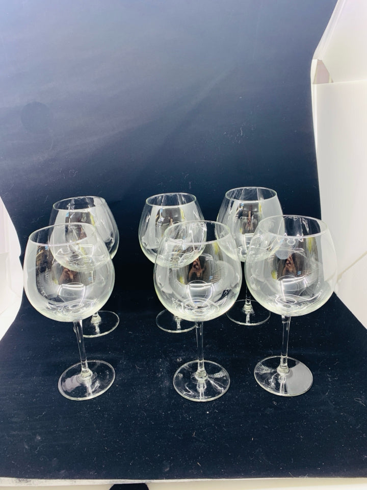 6 BULB WINE GLASSES.