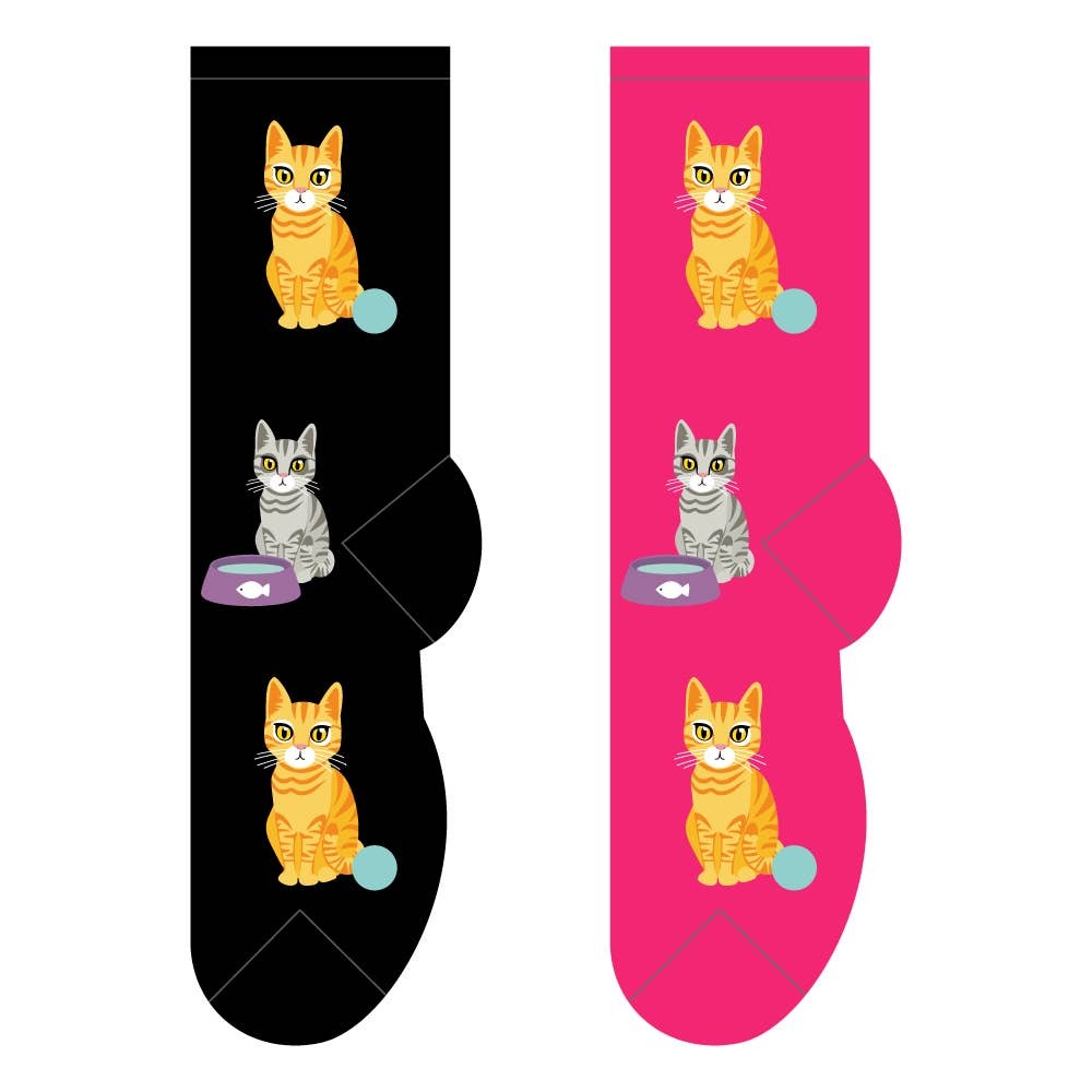 Cat & Yarn Socks - New