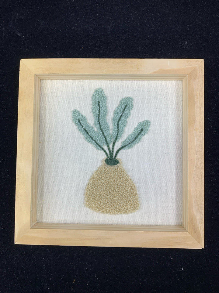 FABRIC SUCCULENT ART IN FRAME.