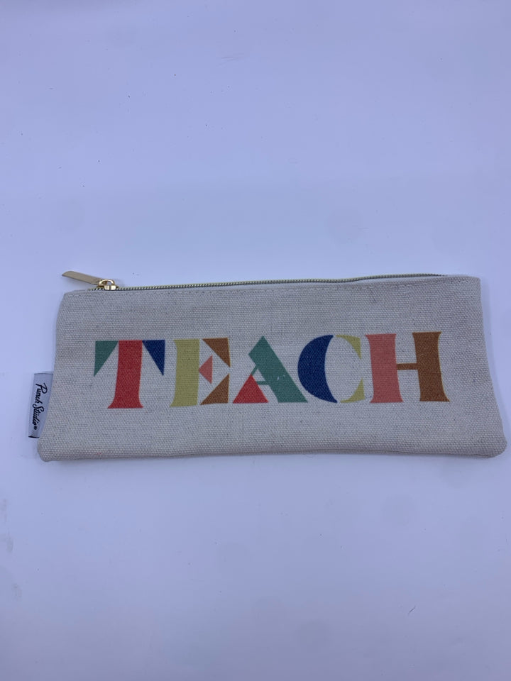 CREAM TEACH PENCIL BAG.