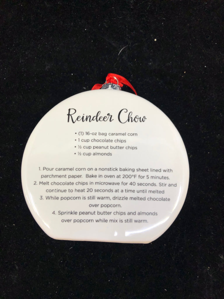 CERAMIC REINDEER CHOW ORNAMENT/SIGN.