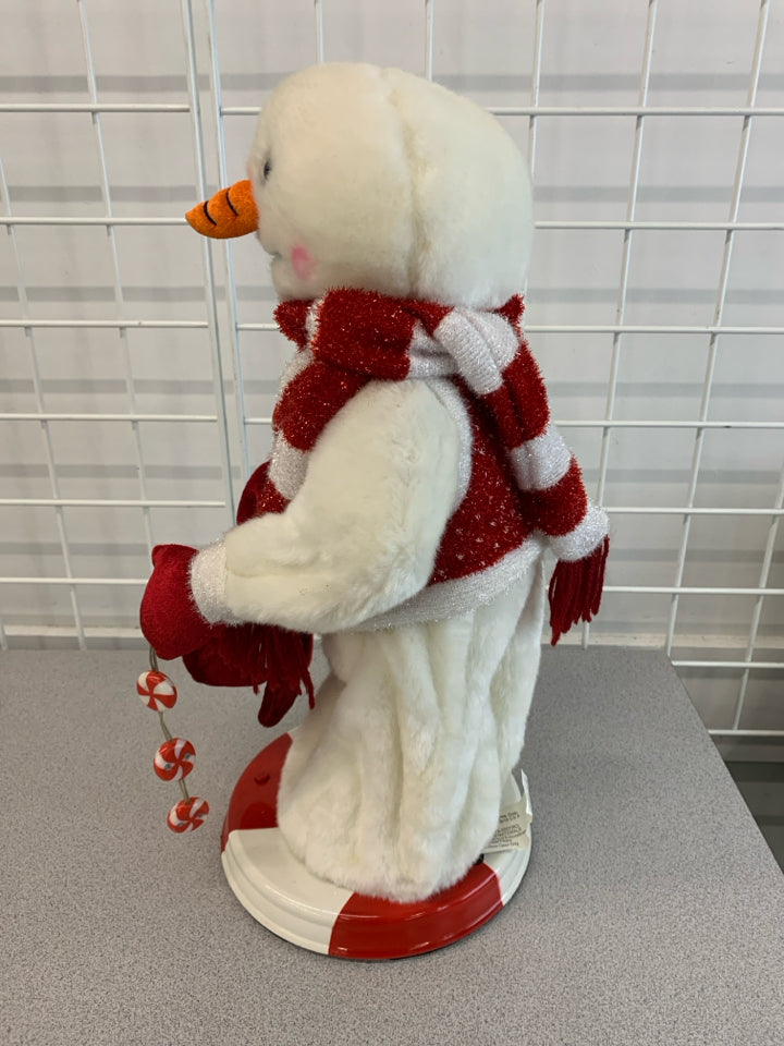 TWIRLING MUSICAL SNOWMAN.