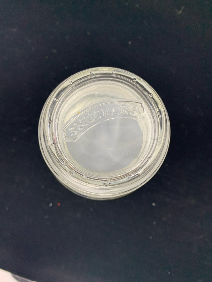 SMUCKERS EMBOSSED FRUIT JAR.