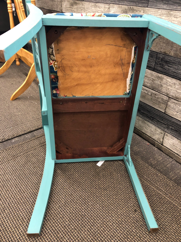 TEAL PAISLEY TELEPHONE DESK.