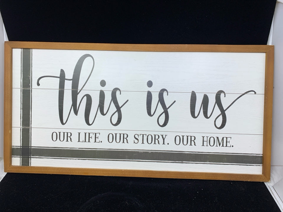 "THIS IS US" WALL HANGING WOOD FRAME.