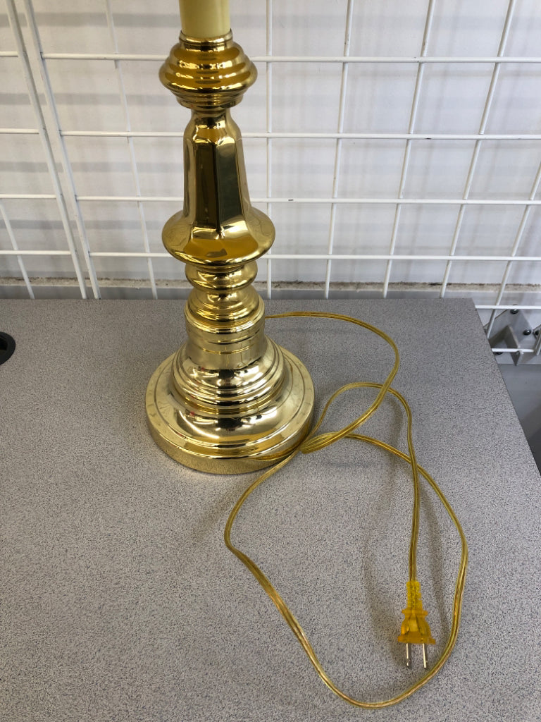 LG GOLD TOUCH LAMP W/PLEATED SHADE.