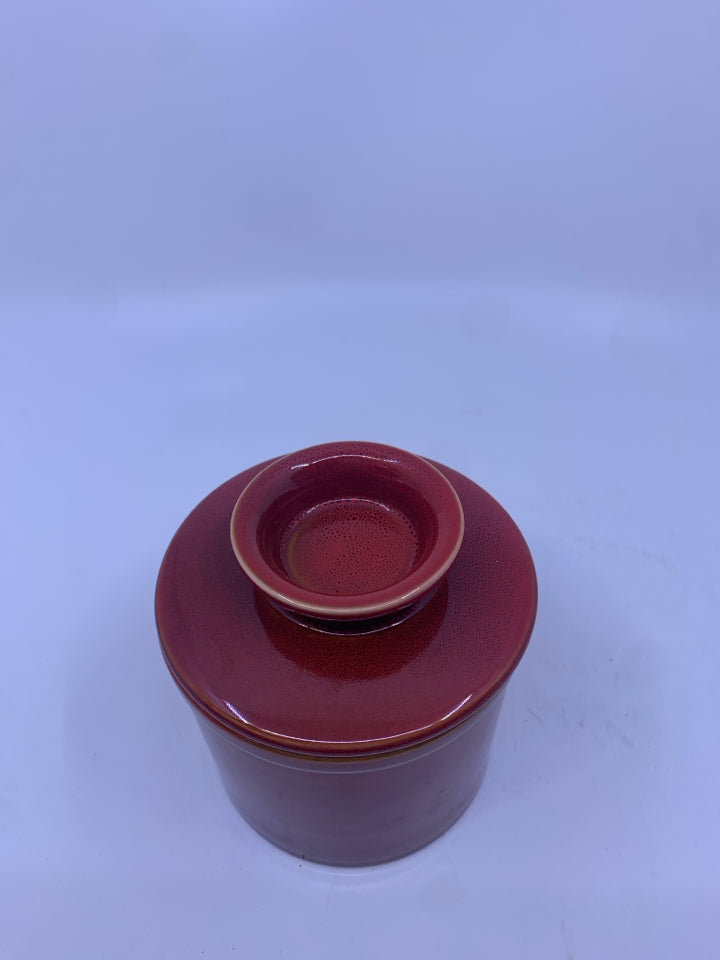 RED POTTERY BUTTER BELL.