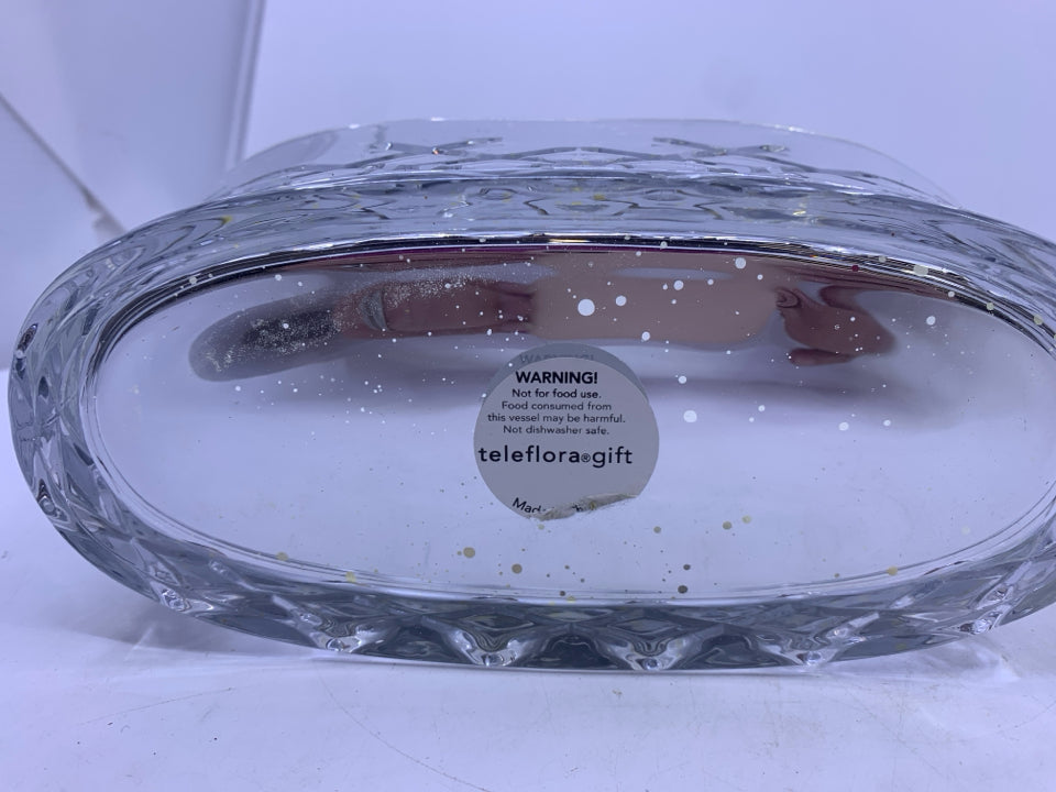 MERCURY CUT GLASS OVAL DISH.