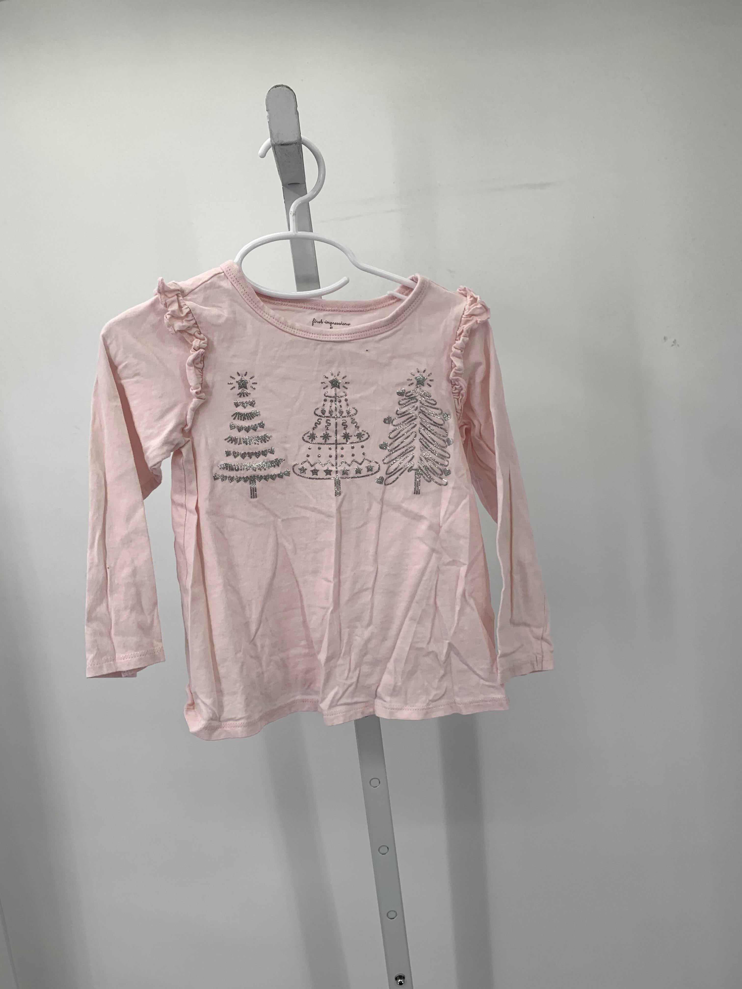 LONG SLV SHIRT SILVER XMAS TREES