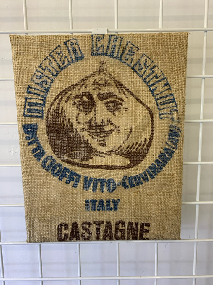 BURLAP MR CHESNUT WALL ART.