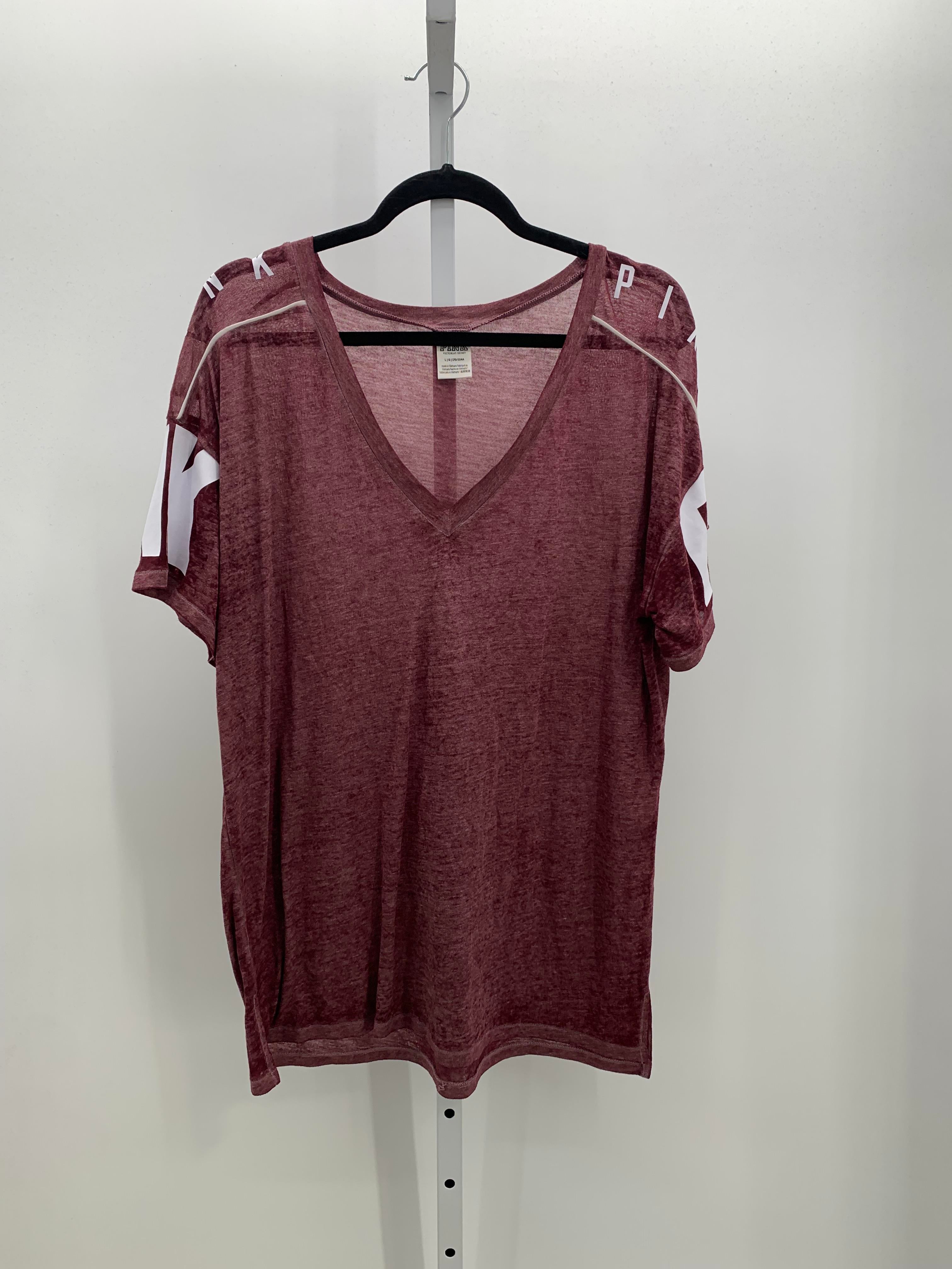 PINK Size Large Juniors Short Sleeve Shirt