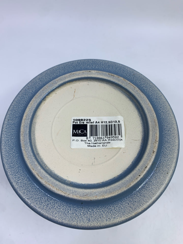 BLUE TEXTURED DOT PLANTER.