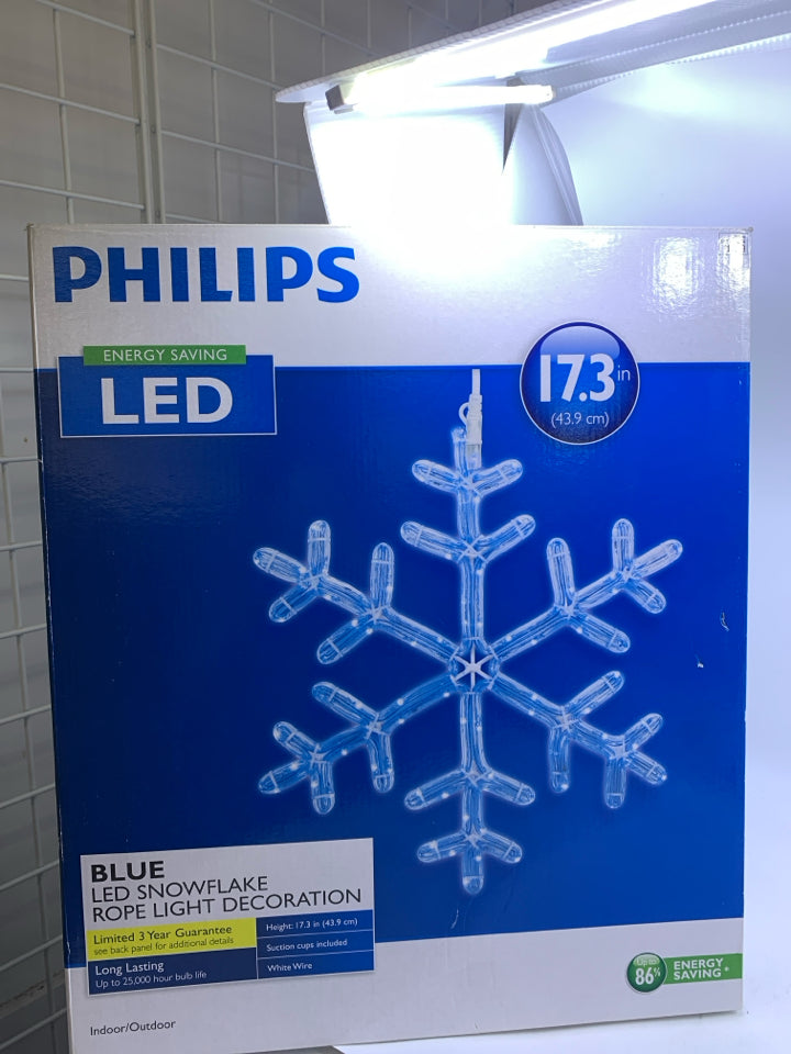 PHILIPS LIGHT UP BLUE SNOWFLAKE IN BOX.