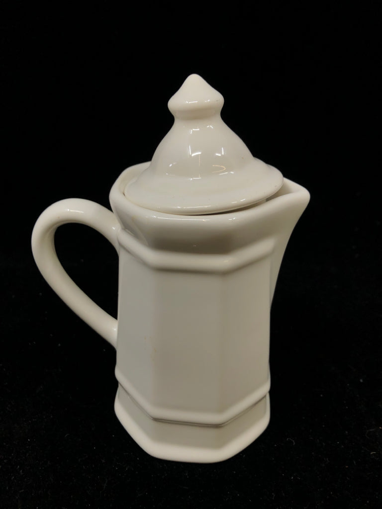 PFALTZGRAFF HERITAGE WHITE CERAMIC LIDDED CREAMER.