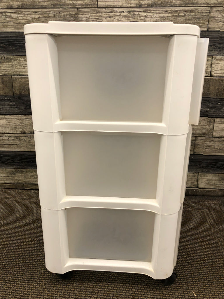 3-DRAWER STERILITE ROLLING ORGANIZER.