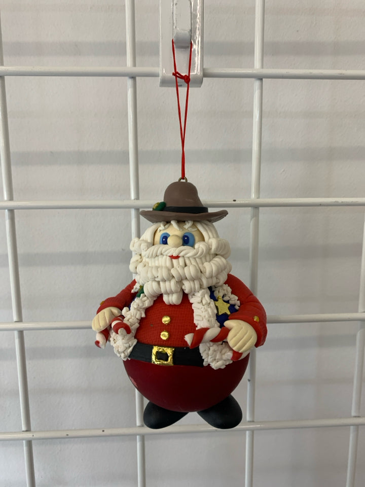 WESTERN SHERIFF SANTA ORNAMENT.