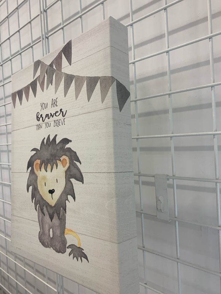 YOU ARE BRAVER LION CANVAS.