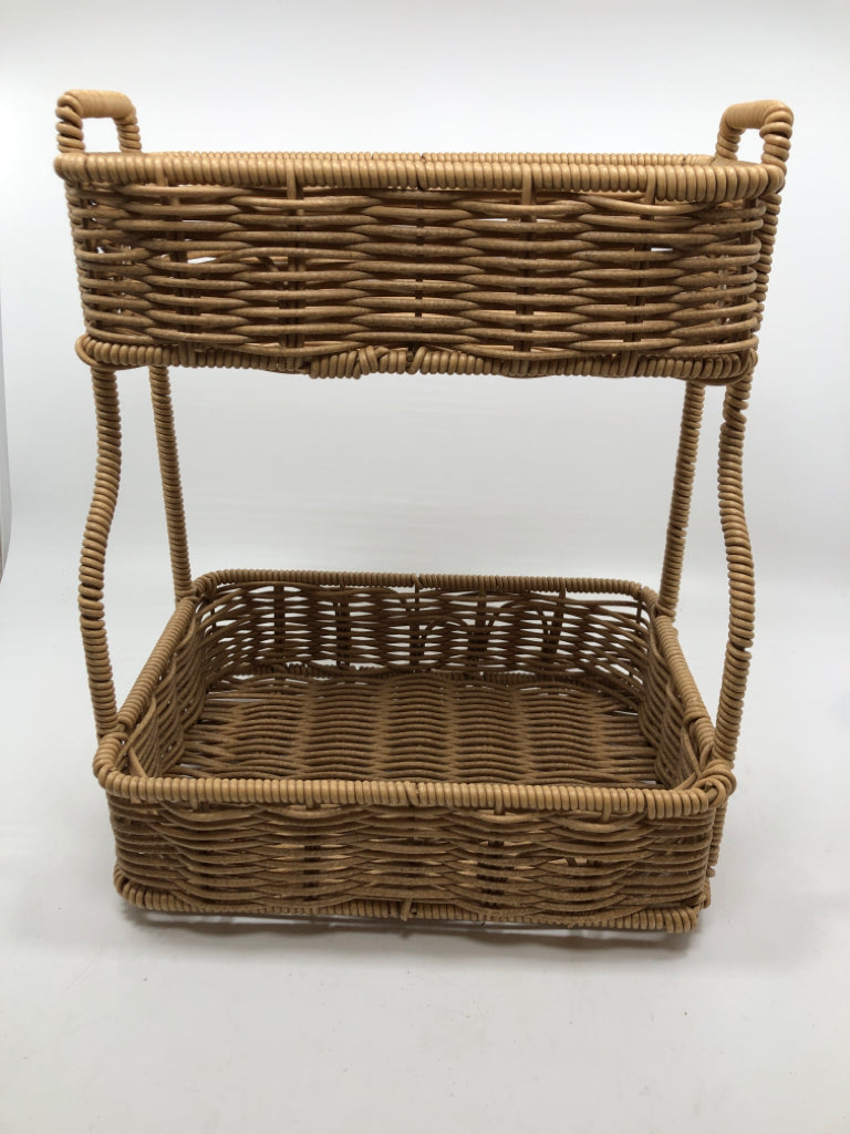 2 TIER WICKER ORGANIZER.