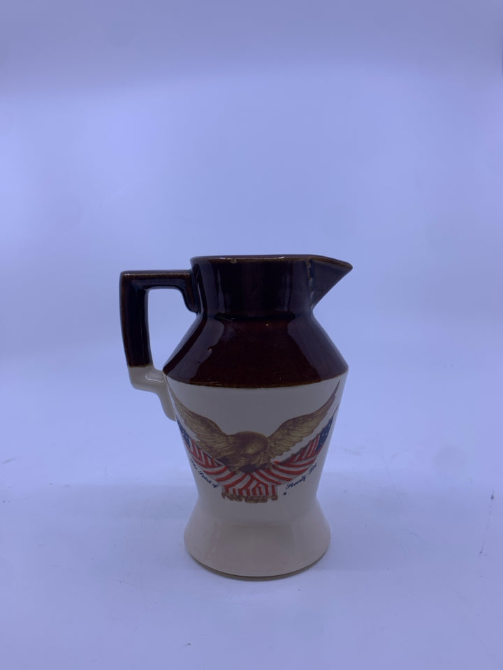 VTG BROWN TAN EAGLE PITCHER.