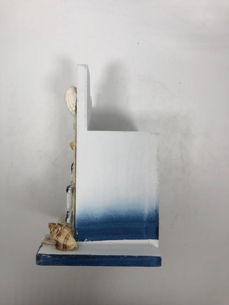 NAUTICAL WOODEN PENCIL HOLDER.