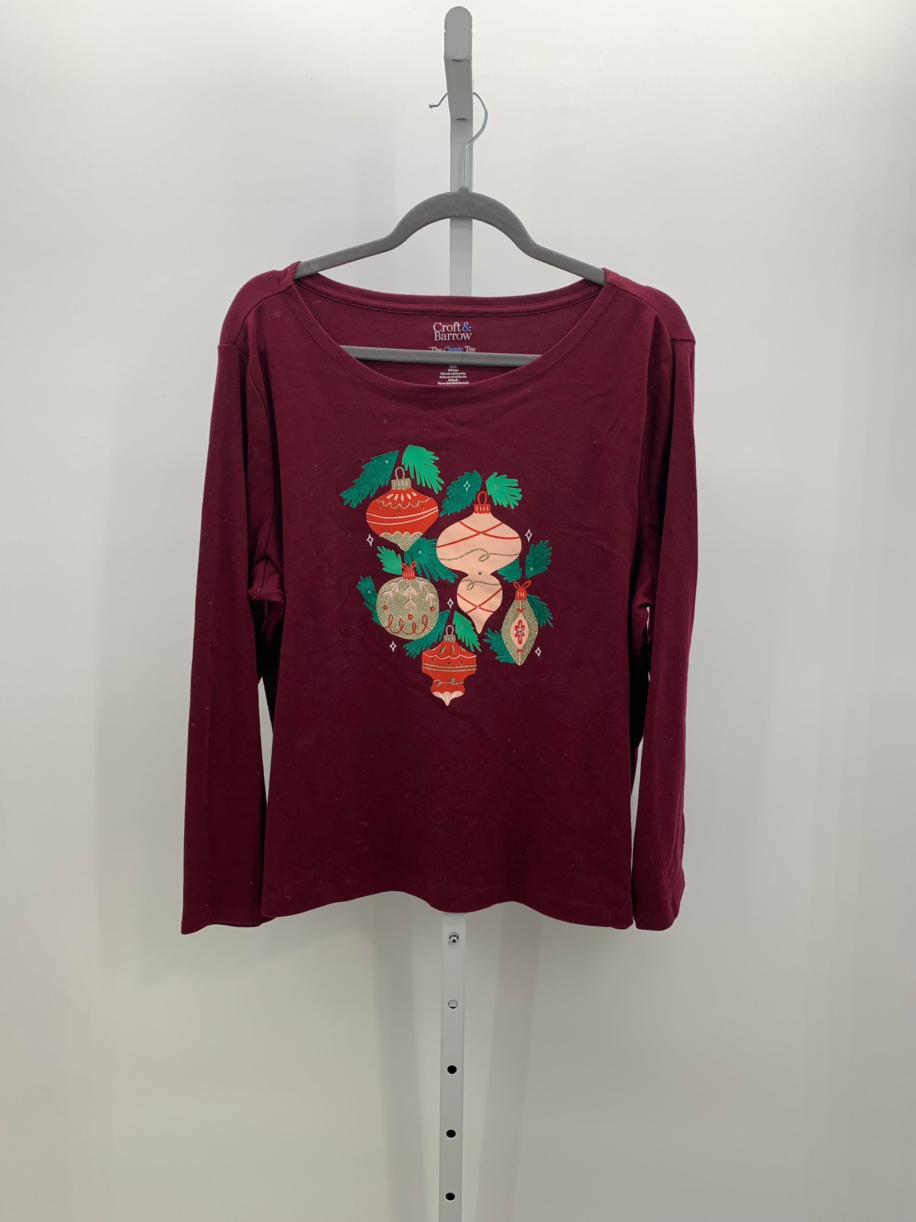 LONG SLV SHIRT XMAS BAUBLES