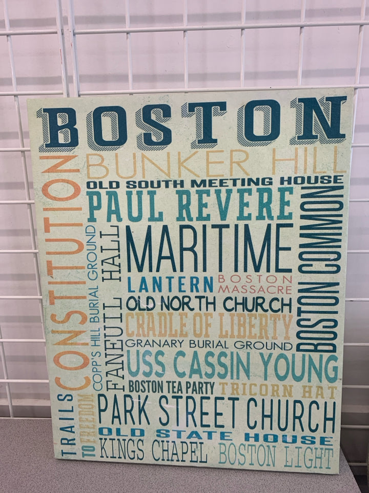 BOSTON STREETS CANVAS WALL ART.