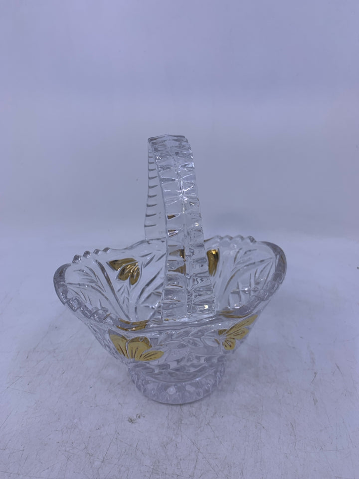 GOLD DETAIL GLASS BASKET.