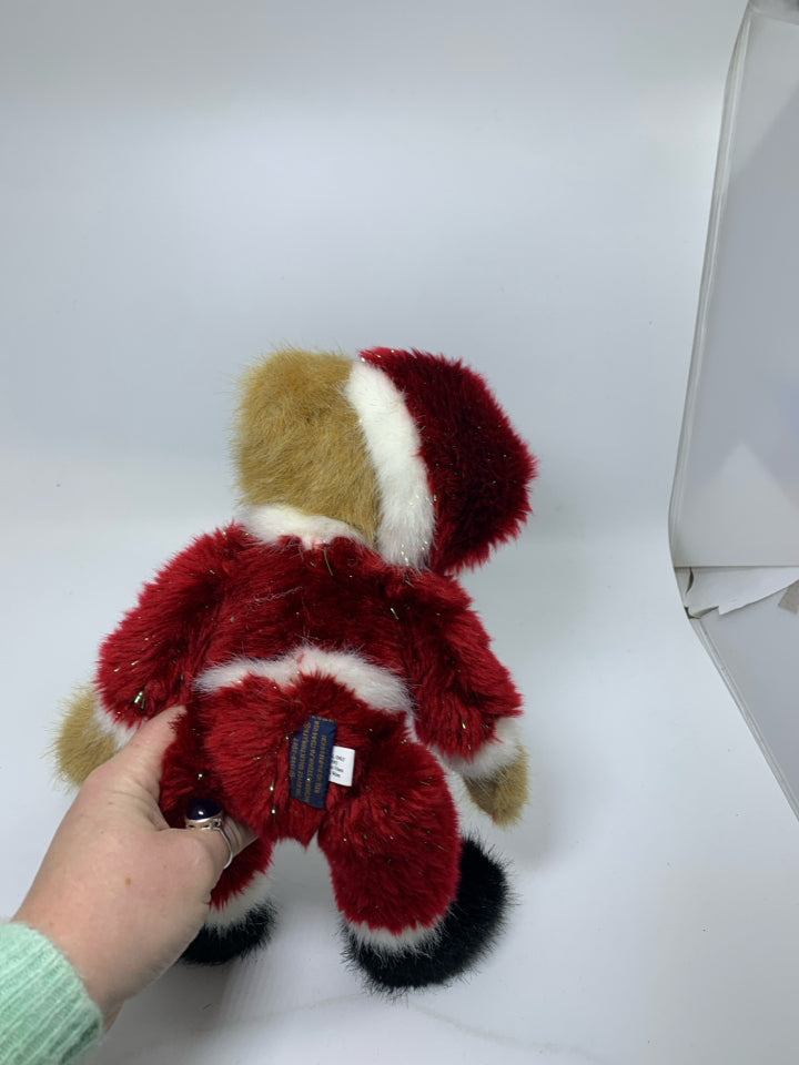 BOYDS BEAR IN SANTA SUIT.