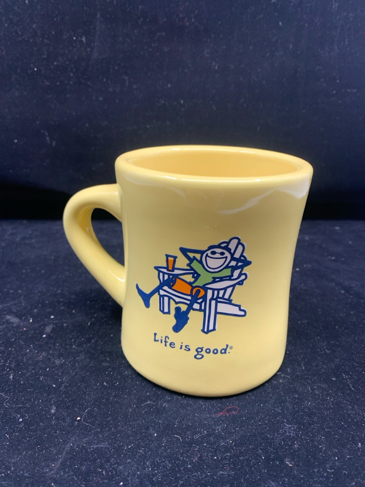 YELLOW LIFE IS GOOD MUG.