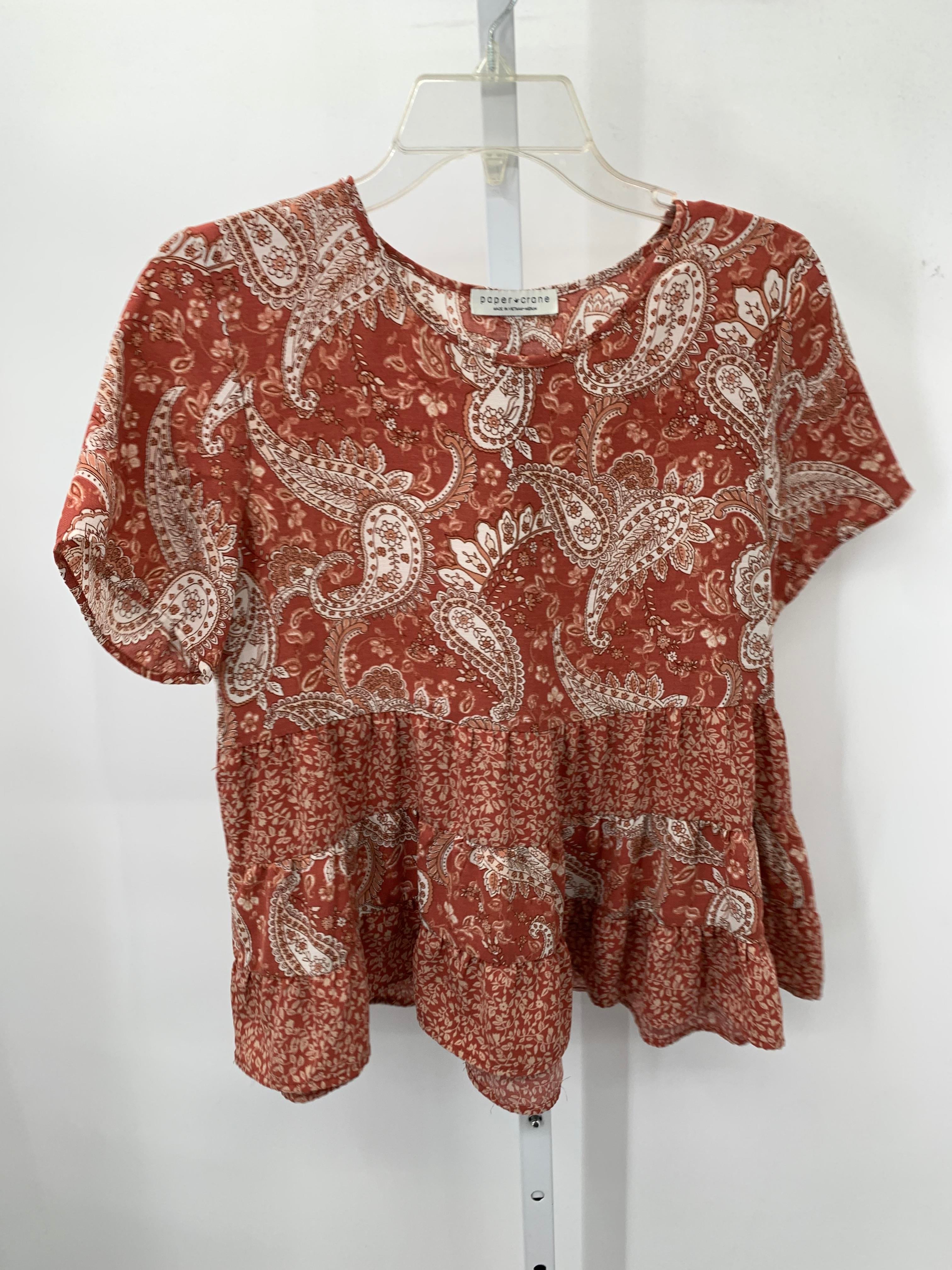 Paper Crane Size Medium Misses Short Sleeve Shirt