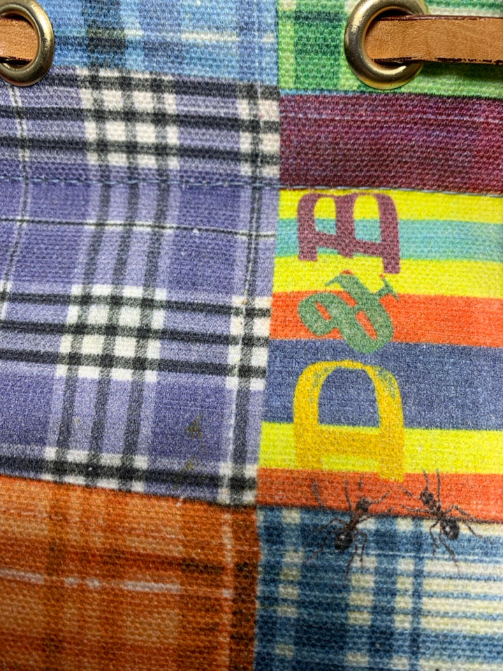 Vtg Dooney & Bourke Madras Plaid Patchwork 'Picnic' Purse *No Long Strap/Signs O