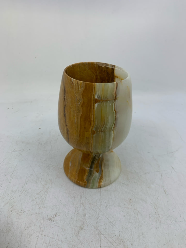 COLORFUL MARBLE SHORT GOBLET.