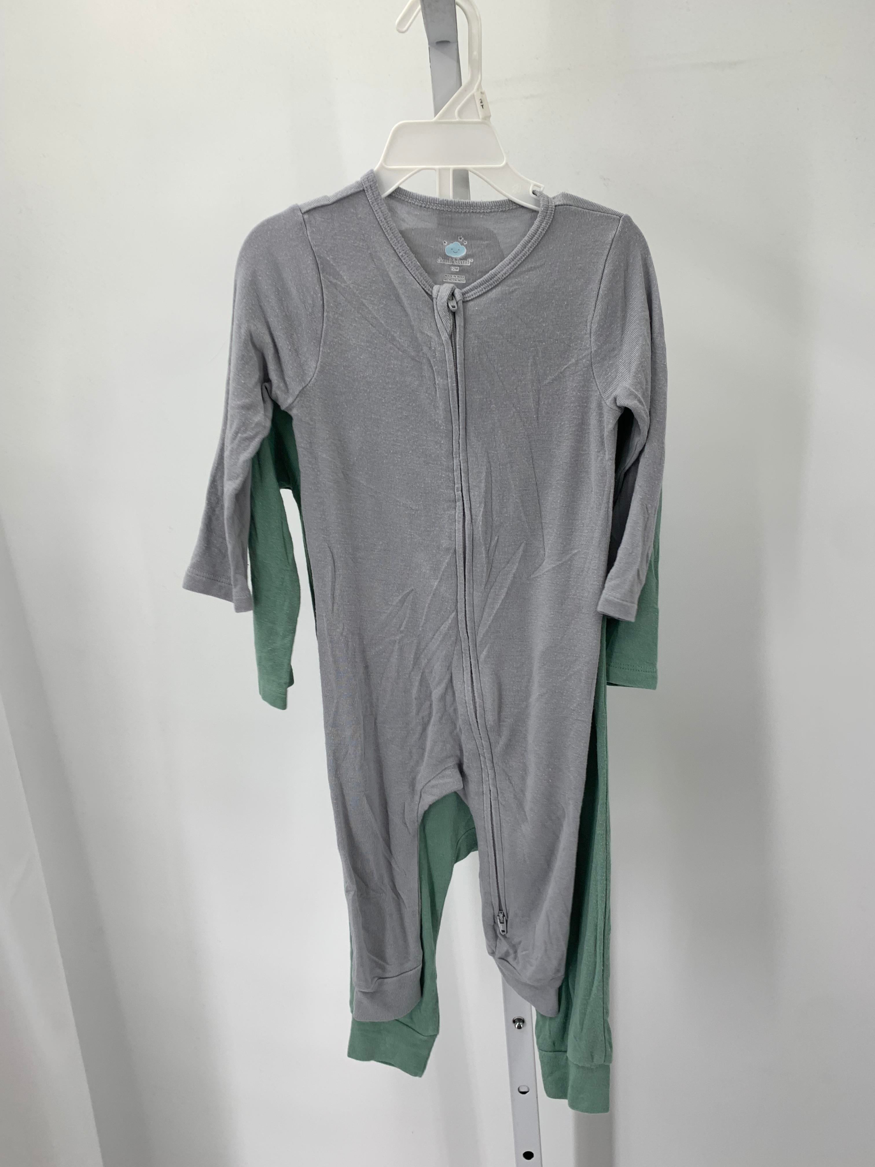 TWO ZIP UP KNIT SLEEPER GREEN BLUE