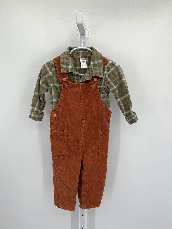 PLAID SHIRT BROWN CORDUROY OVERALLS