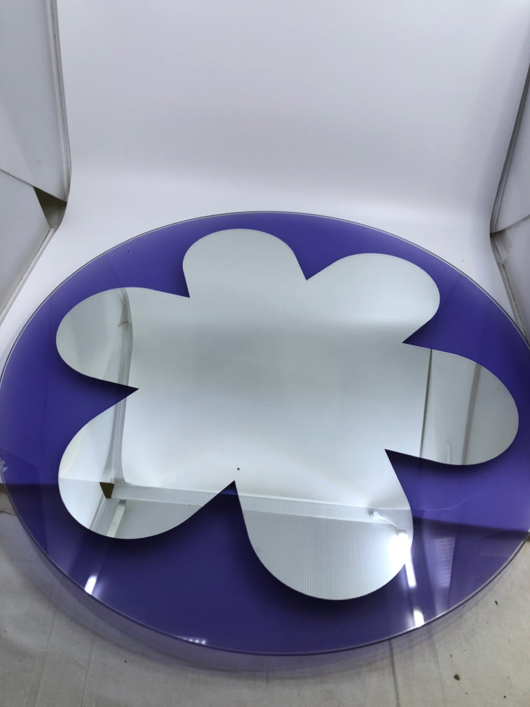 PURPLE FLOWER CIRCLE MIRROR BDI OLA BY ANDREA RUGGIERO.